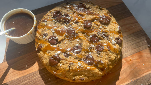 Healthier Salted Caramel Cookie Skillet