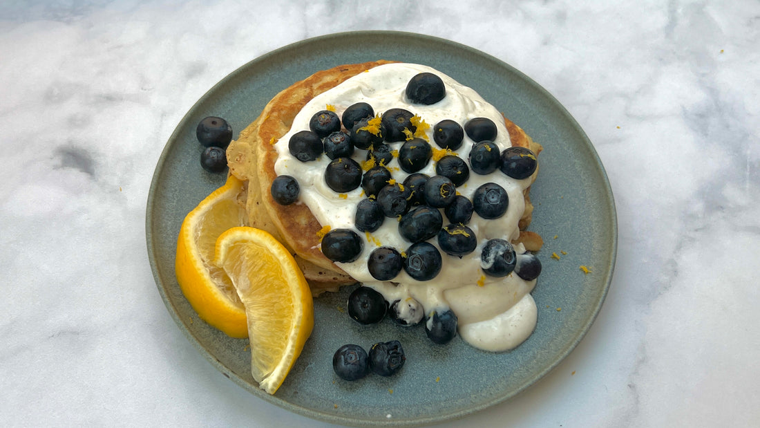 Lemon Blueberry Protein Pancakes