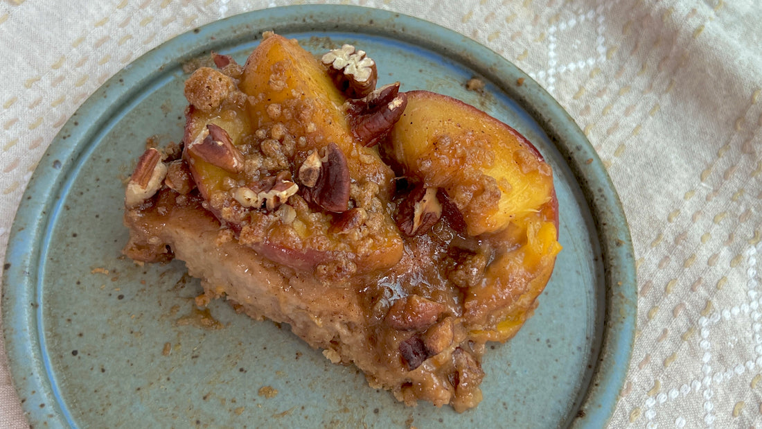 Peach Crumble Cinnamon Rolls