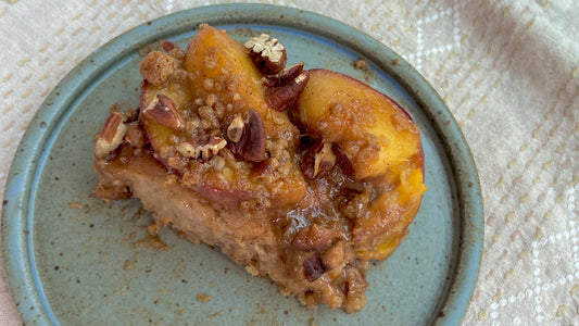 Peach Crumble Cinnamon Rolls